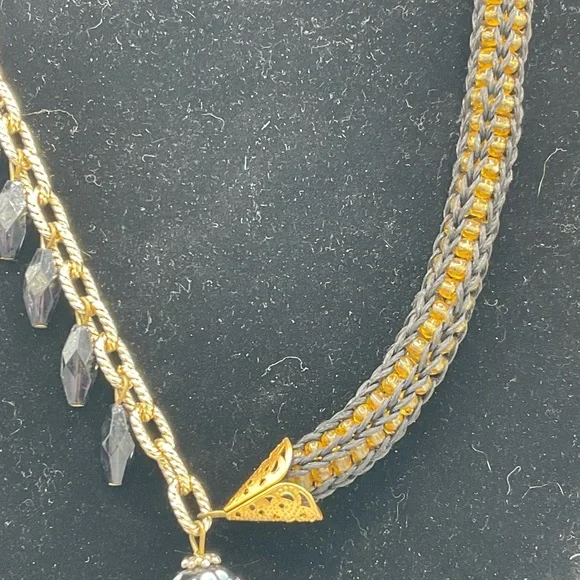 “VINTAGE ROPE DROP GLASS BEAD NECKLACE”. Unique Piece of Costume Jewellery. - Picture 3 of 16